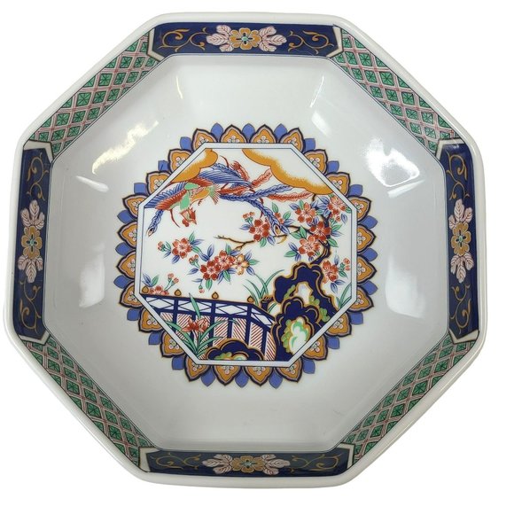 Vintage The Orient Inc Made in Japan Octogonal Imari Style Serving Bowl Dish - Picture 2 of 9